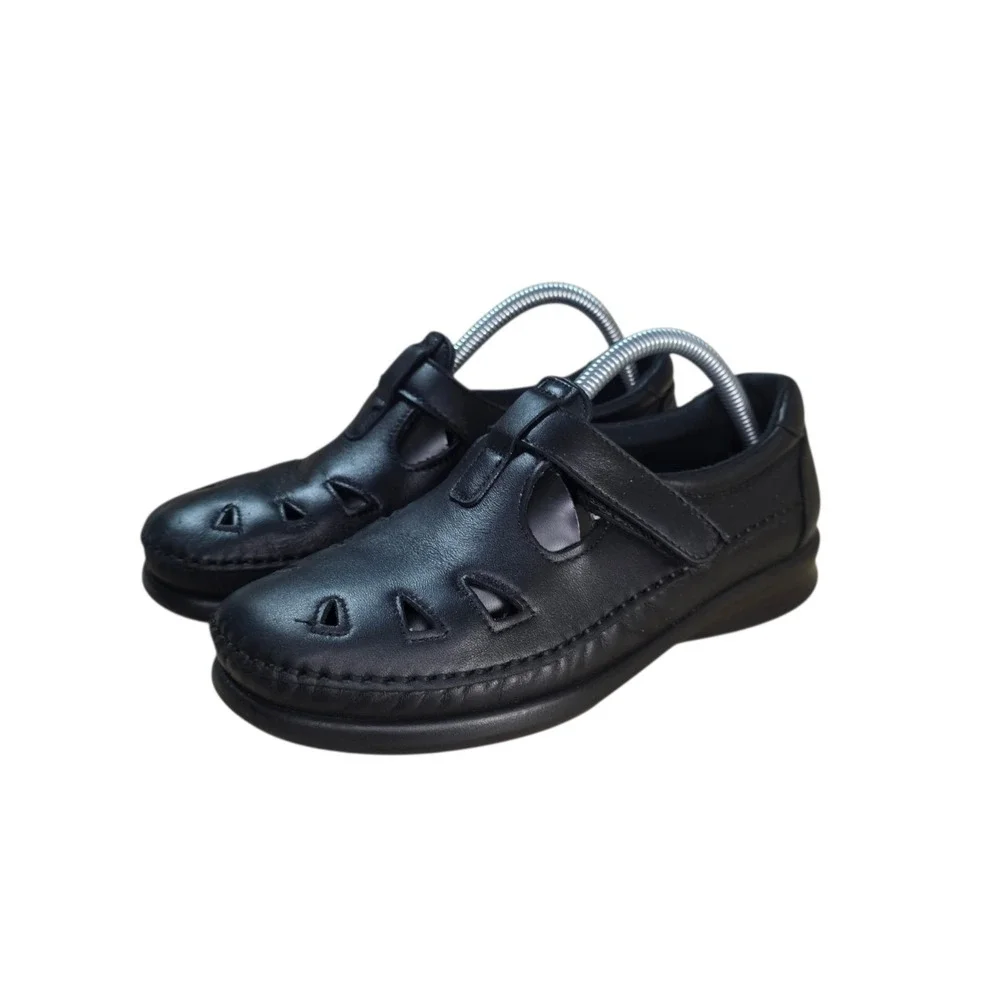 SAS Roamer Mary Jane Shoes Womens 6W Wide Black Leather Comfort Walking
